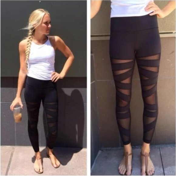 lululemon athletica Pants - HP* Lululemon Wunder Under High Rise Mesh Leggings